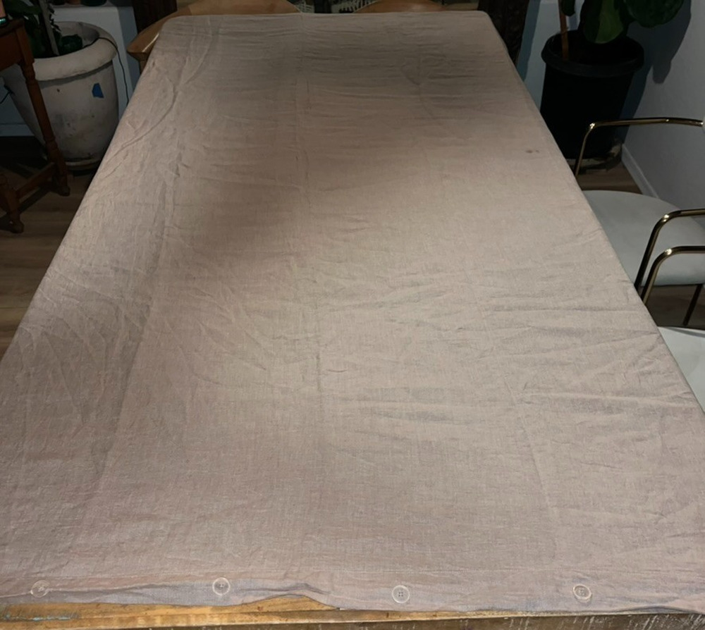 West Elm 100% Linen Duvet Cover King Sable Brown Button Closure
